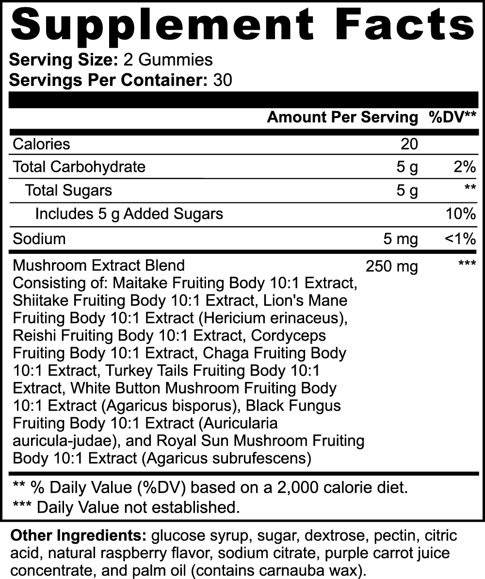 Mushroom Extract Complex Gummies - TURMAWELL